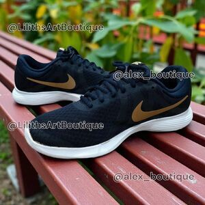 Nike Revolution 4 Obsidion Gold Athletic Running Shoes(F035)-Size 10 for Women